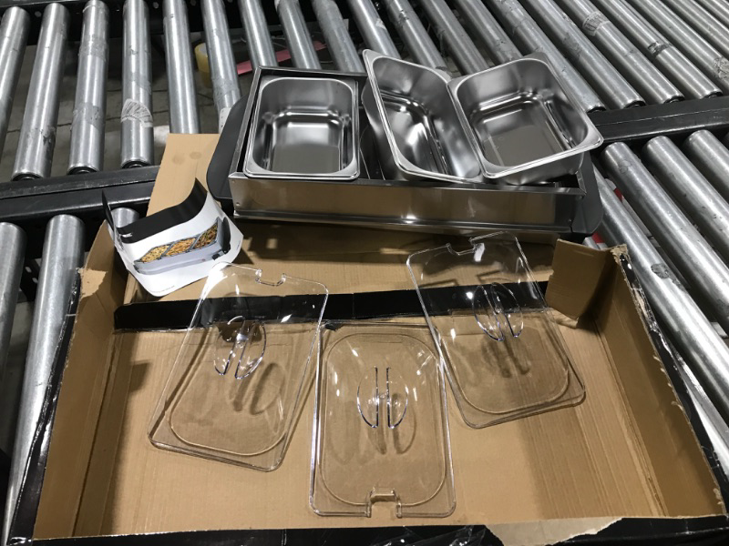 Photo 2 of Ovente Electric Buffet Server with 3 Warming Pan, Portable Stainless Steel Food Warmer with Temperature Control, Chafing Dish Set Perfect for Catering, Parties, Events and Holiday, Silver FW173S 3 Trays