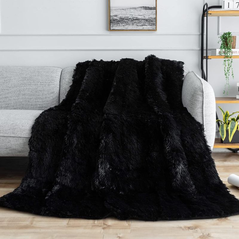 Photo 1 of Uttermara Sherpa Fleece Weighted Blanket 12 lbs for Adults, Luxury Shaggy Faux Fur & Cozy Fluffy Sherpa Reverse Snugly Heavy Blanket, Twin Size Throw Blanket for Sofa Bed, 48 x 72 inches, Rainbow Rainbow 48"x72" 12LBS