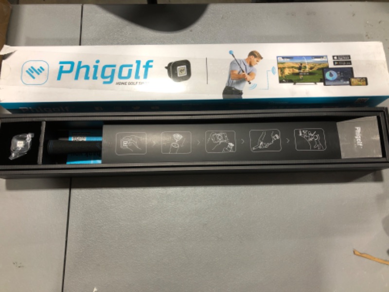 Photo 2 of PHIGOLF Home Golf Simulator with Weighted Swing Stick, Indoor & Outdoor Use, Swing Trainer with Motion Sensor & 3D Swing Analysis, Supports Android and iOS Devices, Compatible with WGT & E6 Connect