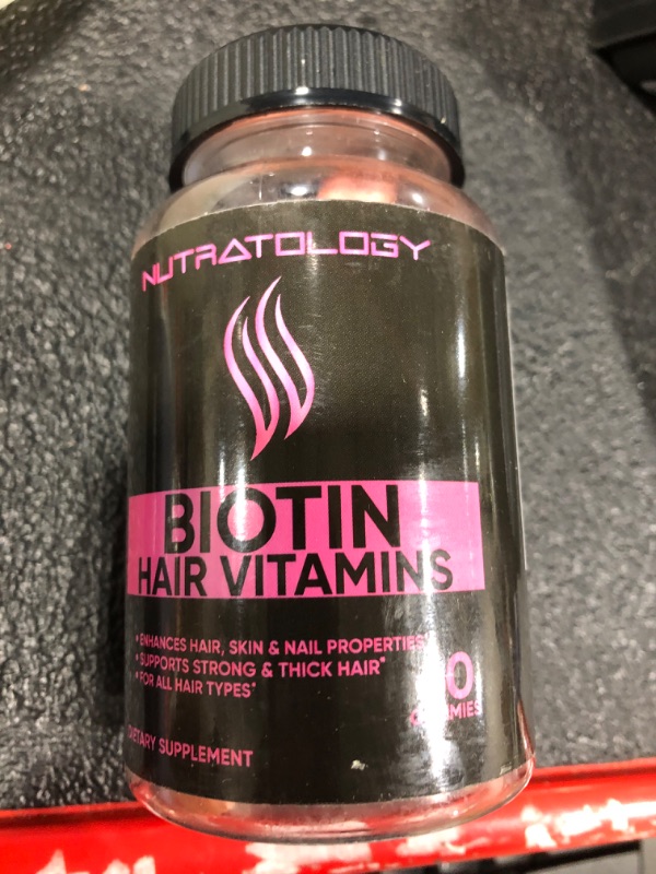 Photo 2 of Biotin Hair Vitamin Gummies - Formulated For All Hair Types With Biotin, Vitamin A, C, D, E, & B6, & Folic Acid - Hair, Skin & Nails Vitamins - Hair Growth Vitamins - Vegan - 5,000MCG -60 Gummies
