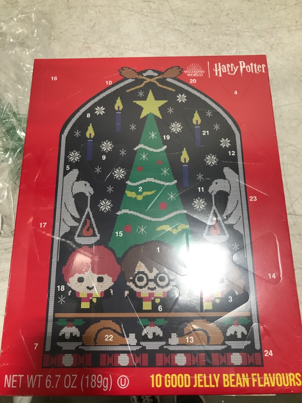 Photo 2 of Harry Potter Jelly Belly Advent Calendar 2022, Large Countdown to Christmas Filled with Individual Packs of Assorted Jelly Beans, 14.5 Inches, Multi best by may 2024