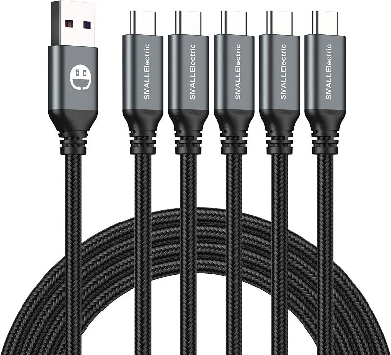 Photo 1 of Limited-time deal: USB Type-C Cable 5pack 6ft Fast Charging 3A Quick Charger Cord, Type C to A Cable 6 Foot Compatible Samsung Galaxy S10 S9 S8 Plus, Braided Fast Charging Cable for Note 10 9 8, LG V50 V40 G8 G7(Grey) 