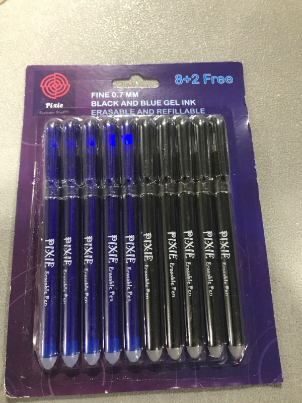Photo 2 of Erasable Gel Ink Blue/Black ballpoint Pen - PIXIE - GOLD Class - Classic - 10 Pens - NOT FOR PROFIT