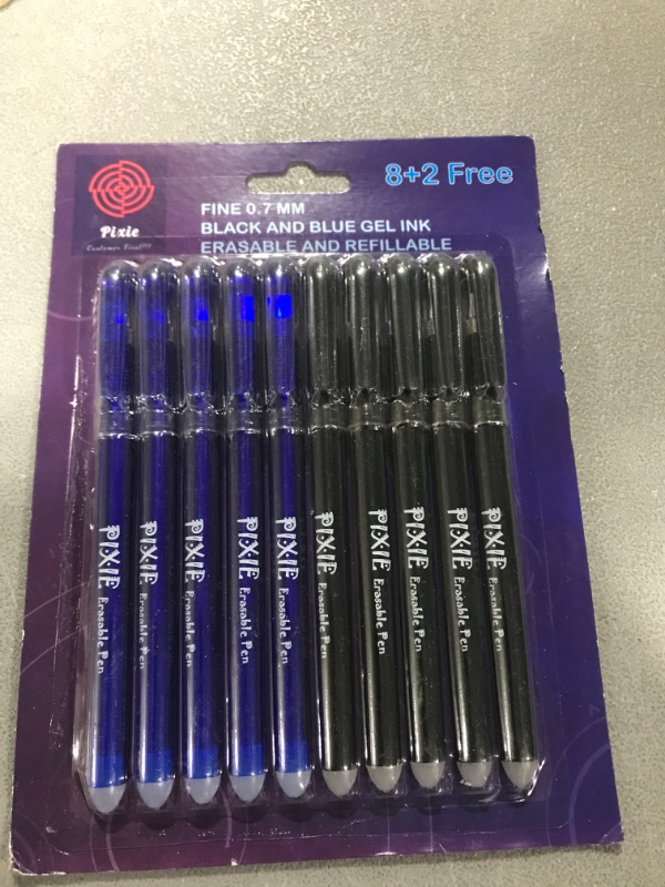 Photo 1 of Erasable Gel Ink Blue/Black ballpoint Pen - PIXIE - GOLD Class - Classic - 10 Pens - NOT FOR PROFIT