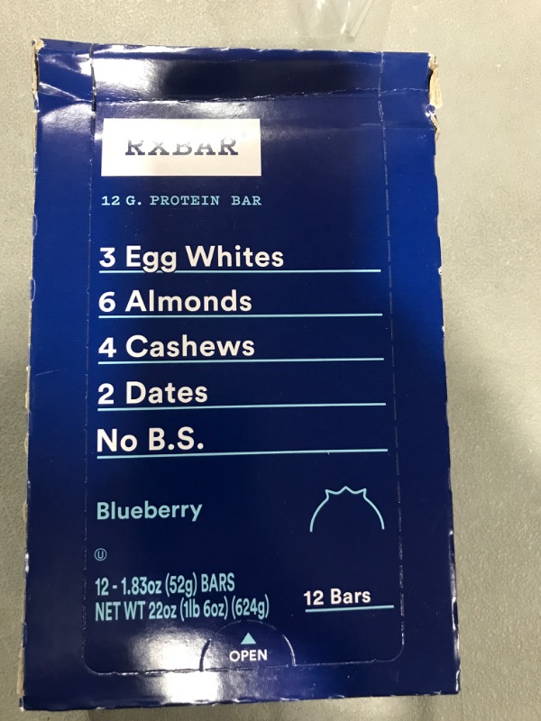 Photo 2 of *** EXPIRED*** RxBar Protein Bar, Blueberry - 12 pack, 1.83 oz bars BB 01/29/23