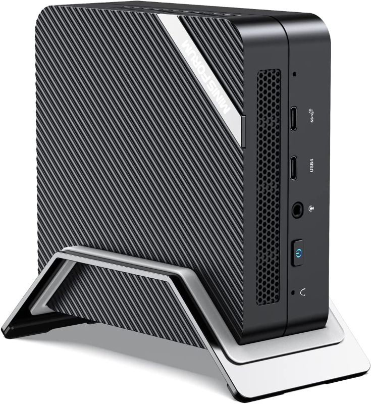 Photo 1 of MINISFORUM EliteMini HX90 Mini PC AMD Ryzen 9 5900HX Desktop Computer, DDR4 32GB+512GB SSD, 2.5Gbps LAN, 2X HDMI & 2X DP 4K@60Hz Outputs, 2X HDD Slot, 5X USB, AMD Radeon Graphics Tower PC
