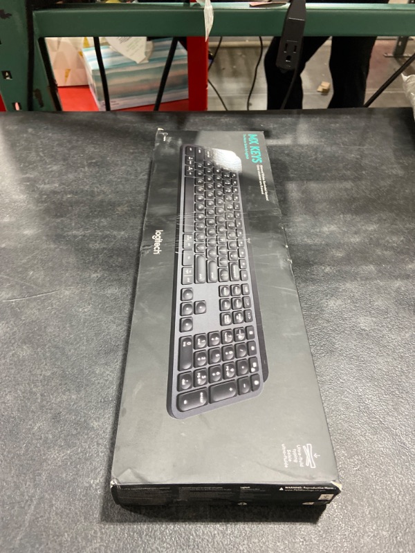 Photo 2 of Logitech MX Keys Advanced Wireless Illuminated Keyboard, Tactile Responsive Typing, Backlighting, Bluetooth, USB-C, Apple macOS, Microsoft Windows, Linux, iOS, Android, Metal Build - Graphite Keyboard Full Size Graphite
SEALED