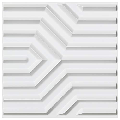 Photo 1 of (12 PC) Art3d Wall Panel White Geometric Mate Pattern