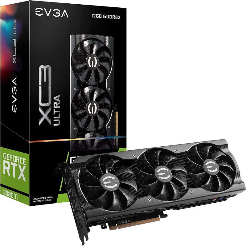 Photo 1 of EVGA GeForce RTX 3080 Ti XC3 Ultra Gaming, 12G-P5-3955-KR, 12GB GDDR6X, iCX3 Cooling, ARGB LED, Metal Backplate