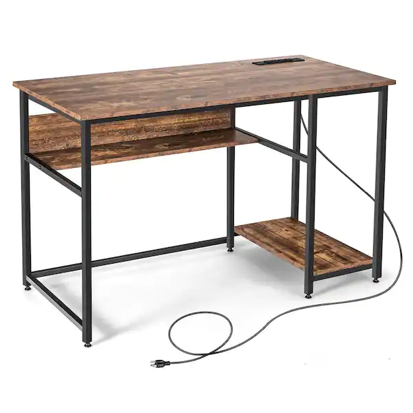 Photo 1 of Vasagle wooden desk with outlet and usb