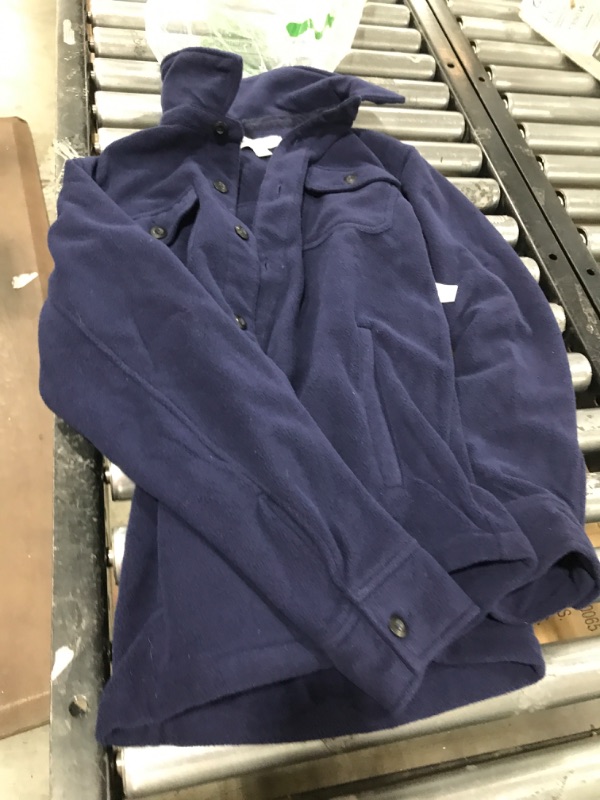 Photo 2 of Amazon Essentials Men's Long-Sleeve Polar Fleece Shirt Jacket Medium Navy