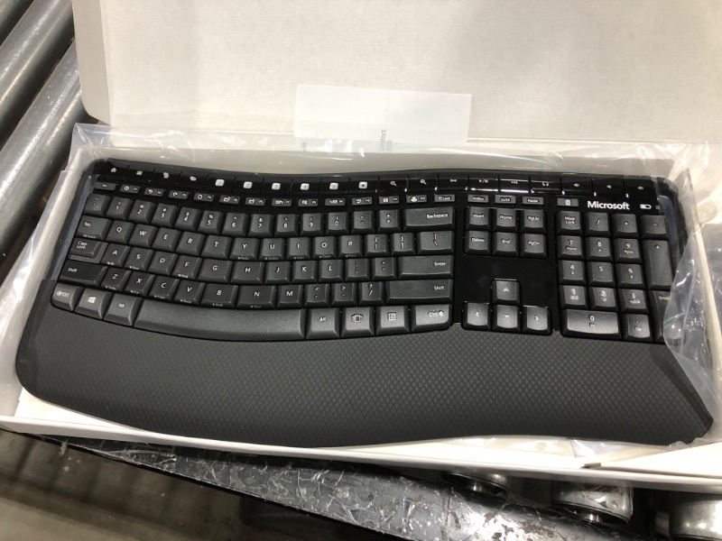 Photo 2 of Microsoft Wireless Comfort Desktop 5050 - Black. Wireless, Ergonomic Keyboard and Mouse Combo. Built-in Palm Rest and Comfort Curve Design. Customizable Windows Shortcut Keys