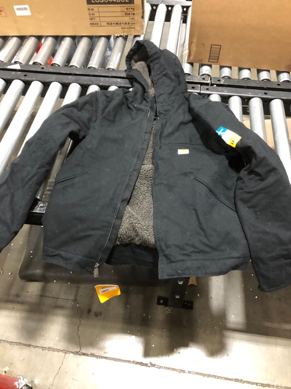 Photo 1 of Carhartt Men's Washed Duck Sherpa-Lined Jacket - Small Regular - Black
