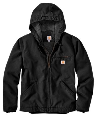 Photo 1 of Carhartt Men's Washed Duck Sherpa-Lined Jacket - Small Regular - Black
