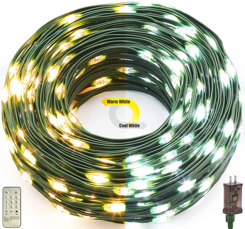 Photo 1 of ZOPTIL LED Christmas String Lights Outdoor Waterproof,143FT 400LED 9 Modes End-to-End Plug With Remote Controller 2 in 1 Dual Color Changing Fairy Lights For Indoor,Tree,Outside(Warm White&Cool White) 