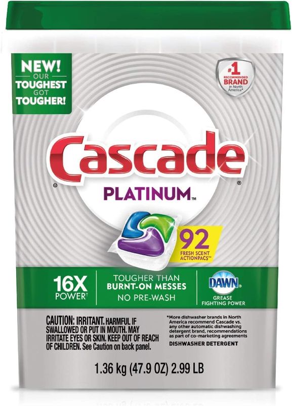 Photo 1 of Cascade Platinum Dishwasher Detergent 92 Scent ActionPacs Net Wt 51.2 Ounce