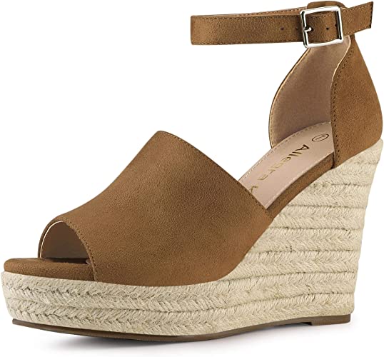 Photo 1 of Allegra K Women's Espadrilles Platform Heels Wedges Sandals SIZE 9
