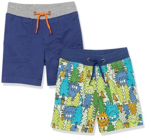 Photo 1 of  Boys' Pull-on Shorts, Pack of 2, Blue, Palm Tree, Small