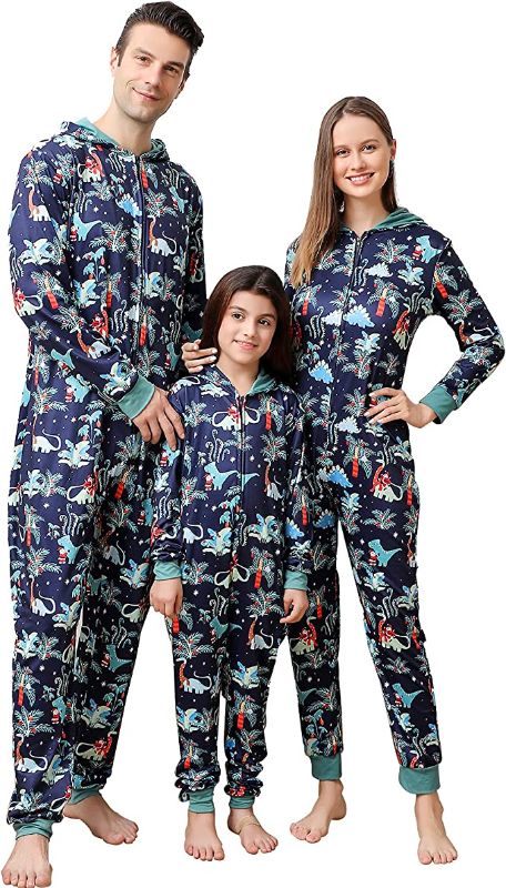 Photo 1 of ANGELGGH Matching Christmas Onesies Pajamas for Family, Holiday PJs for Women/Men/Kids, Vacation Cute Printed Loungewear WOMENS SMALL