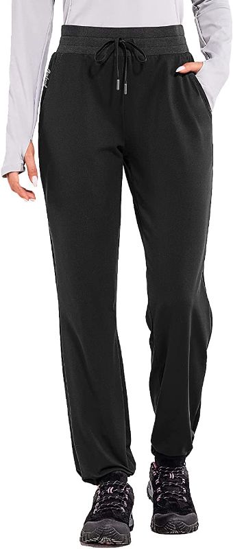 Photo 1 of BALEAF Women's Fleece Lined Sweatpants for Cold Winter Thermal Hiking Pants Stretch Elastic Waist Zipper Pocket SIZE L