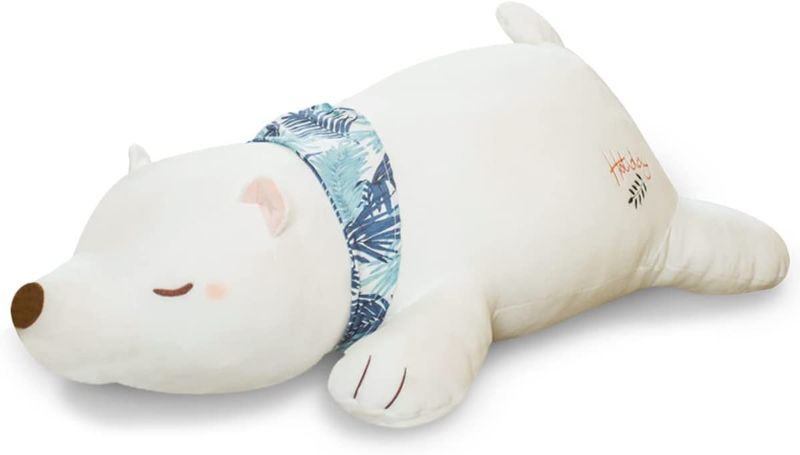 Photo 1 of  XUO Polar Bear Stuffed Animal Pillow, Cute Plushies Soft Plush Toy, Adorable Squishy Cuddle Pillow, Gift for Boys Girls ( 60 cm / 23 ") 