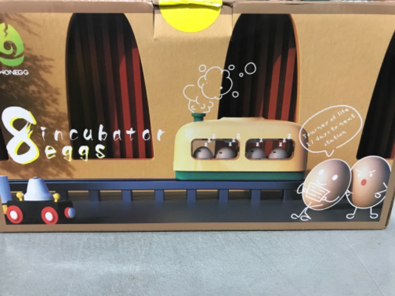 Photo 2 of  8 Eggs Incubator Train Shape Hatching Machine Education for Kids Children Adults LED Display for Chicken Duck Bird (Yellow)