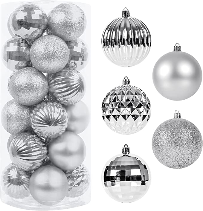 Photo 1 of 24Pcs Christmas Balls Ornaments Shatterproof Christmas Tree Decorations Hanging Ball for Xmas Tree Holiday Wreath Garland Decor Ornaments