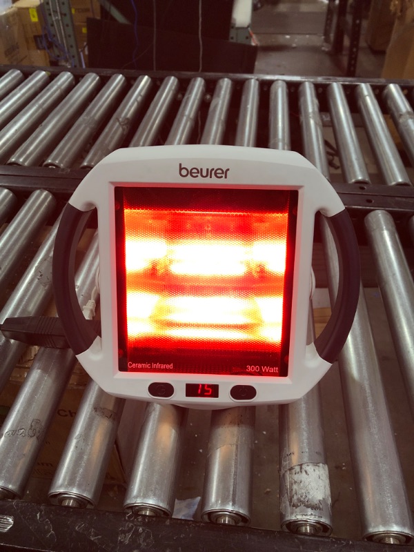 Photo 1 of Beurer IL50 Infrared Heat Lamp, Red Light Heat Device (Portable), for Muscle Pain and Pain Relief, for Cold Relief, Improves Blood Circulation, 300W, Safety-Features