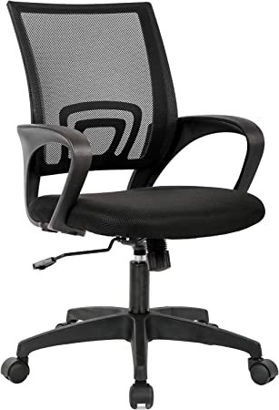 Photo 1 of Home Office Chair Ergonomic Desk Chair Mesh Computer Chair with Lumbar Support Armrest Executive Rolling Swivel Adjustable Mid Back Task Chair for Women Adults, Black
