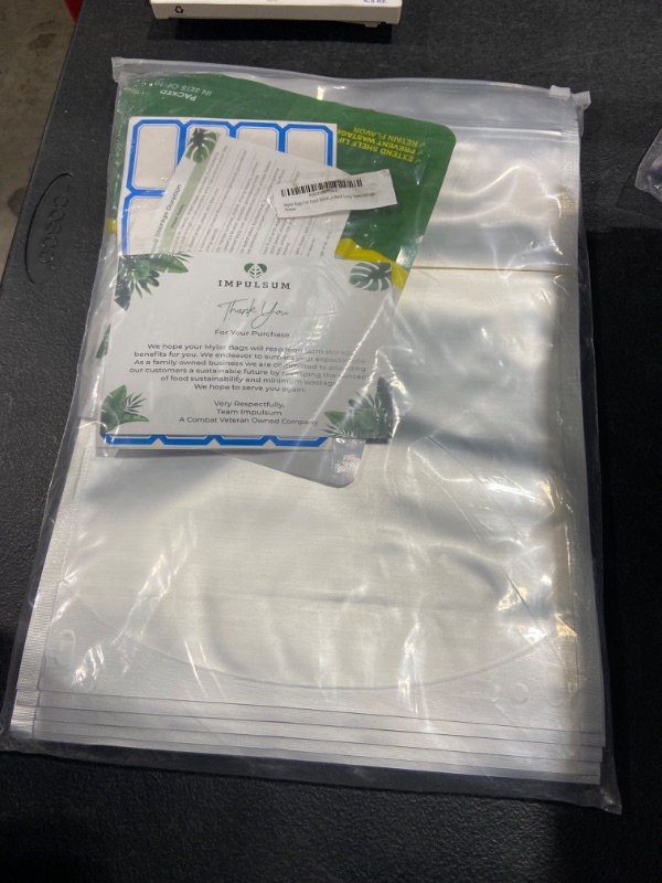 Photo 2 of 25 Pcs 1 Gallon 13 Mil Mega Thick Mylar Bags for Food Storage with Oxygen Absorbers 300cc - Large Mylar Bags 1 Gallon - Mylar Bags for Food Storage - Mylar Bags Stand Up - 1 Gallon Mylar Bags