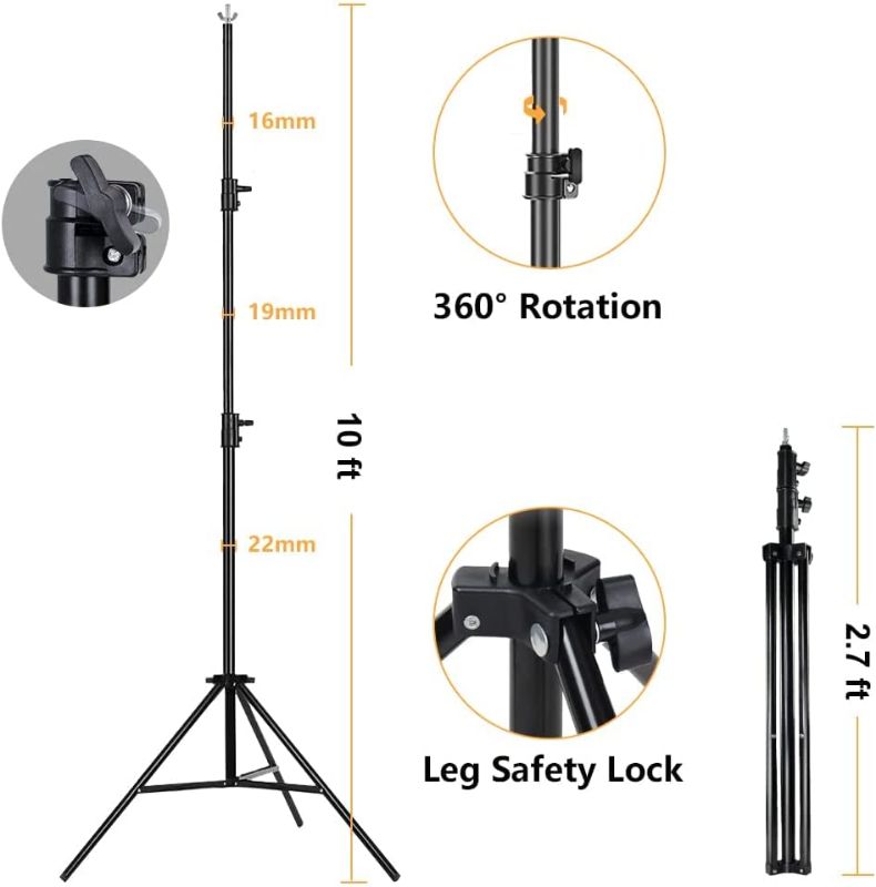 Photo 2 of [Upgraded T-Shaped Joint Version] 10 x 10Ft Photo Video Studio, MOUNTDOG Heavy Duty Adjustable Backdrop Stand Background Support System Kit with Carry Bag...

