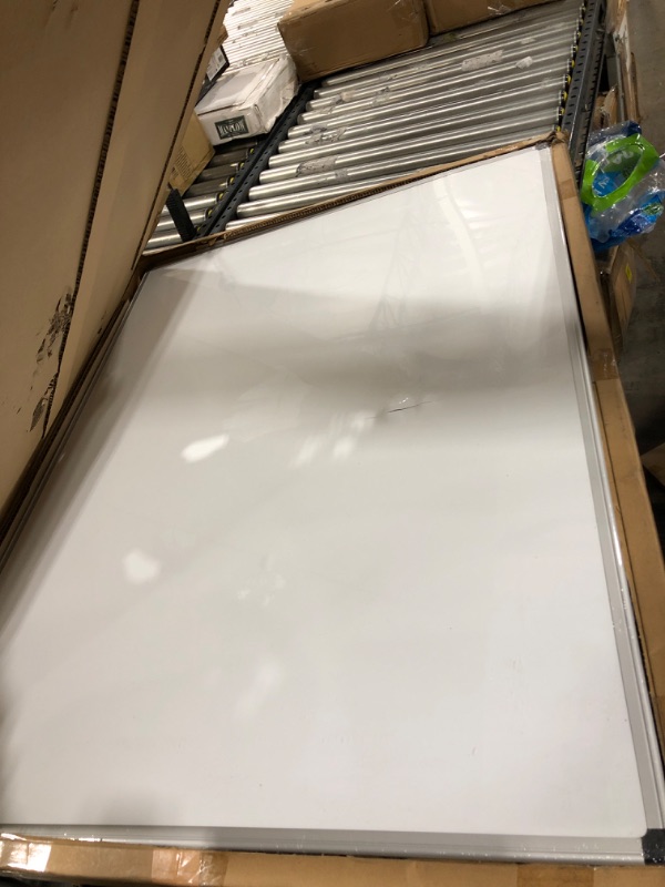 Photo 1 of Amazon Basics Magnetic Dry Erase White Board, 35 X 47-Inch Whiteboard - Silver Aluminum Frame

