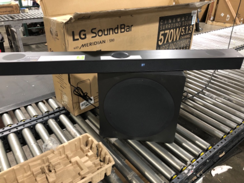 Photo 8 of LG S90QY 5.1.3ch Sound bar with Center Up-Firing, Dolby Atmos DTS:X, Works with Airplay2, Spotify HiFi, Alexa with Wireless Audio Transmitter for TV to Soundbar Wireless Connection S90QY Soundbar w/Wireless Audio Transmitter