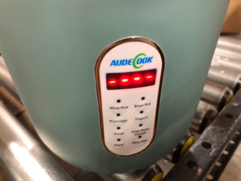 Photo 3 of Audecook Digital Mini Rice Cooker, 4 Cups Uncooked (2L/1.8QT) Small Rice Cooker with 12H Delay Timer & Keep Warm Function, Electric Rice Cooker for Apartment/Small Kitchen/College Dorm/RV Travel, Green