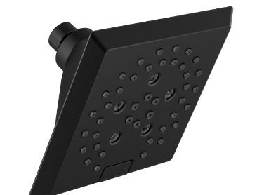 Photo 1 of 5-Spray H2OkineticÂ® Angular Modern Raincan Shower Head in Matte Black 52664-BL
