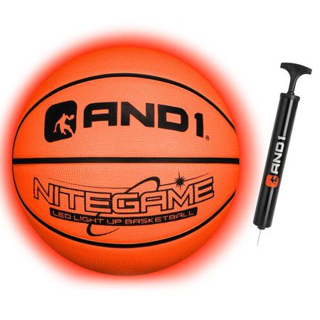 Photo 1 of AND1 LED Light up Basketball (Deflated with Pump Included): Nitegame Glow in the Dark Ball- Night Ball for Indoor and Outdoor Games, Impact Activated
