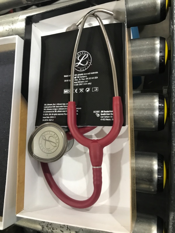 Photo 2 of 3M Littmann Lightweight II S.E. Stethoscopes Burgundy Tube 28 Inch 2451
