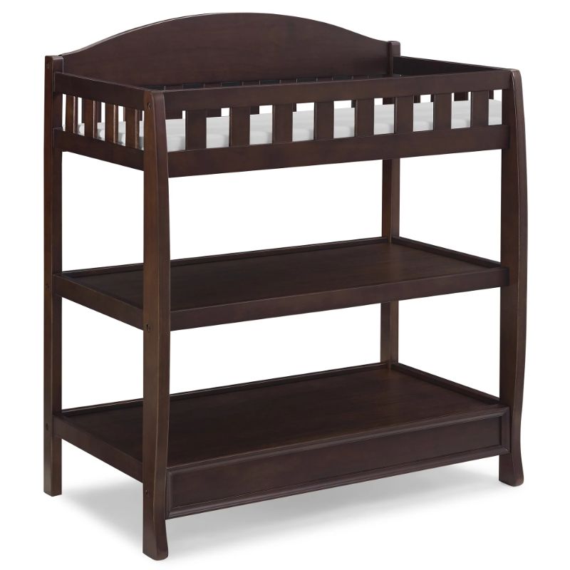 Photo 1 of Delta Children Wilmington Changing Table with Pad, Walnut Espresso
