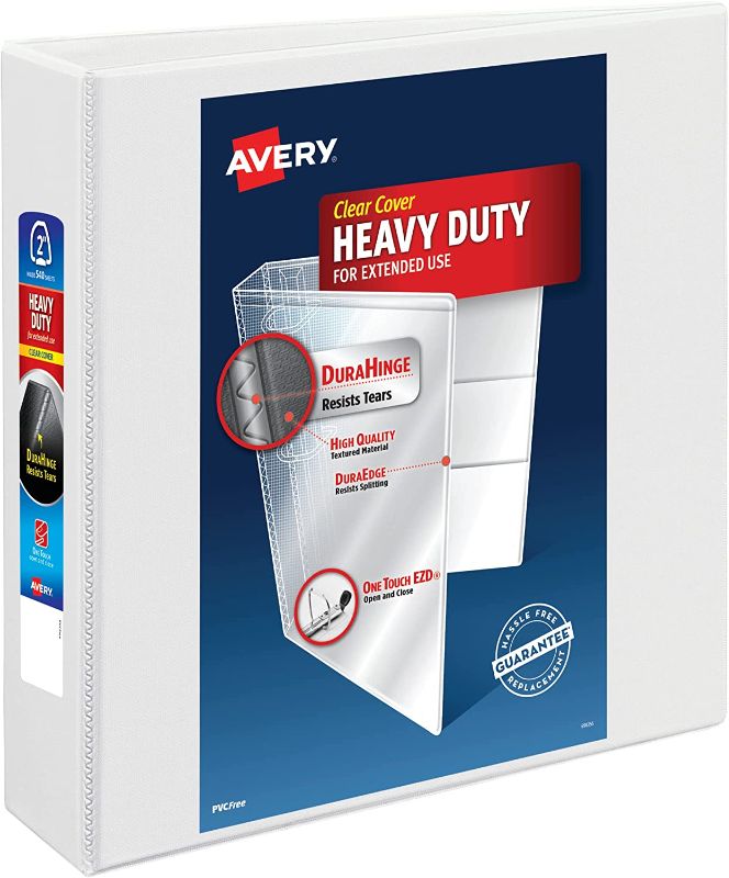 Photo 1 of Avery Heavy-Duty View 3 Ring Binder, 2" One Touch EZD Rings, 1 White Binder (79192)
