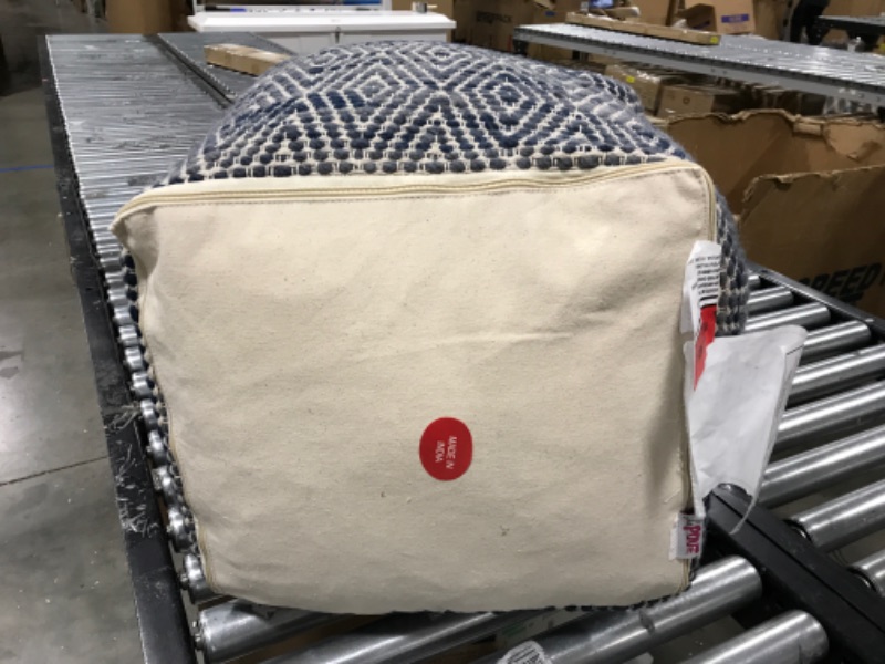 Photo 1 of  Indoor/Outdoor Fabric Pouf - 20 x 20 inches 
