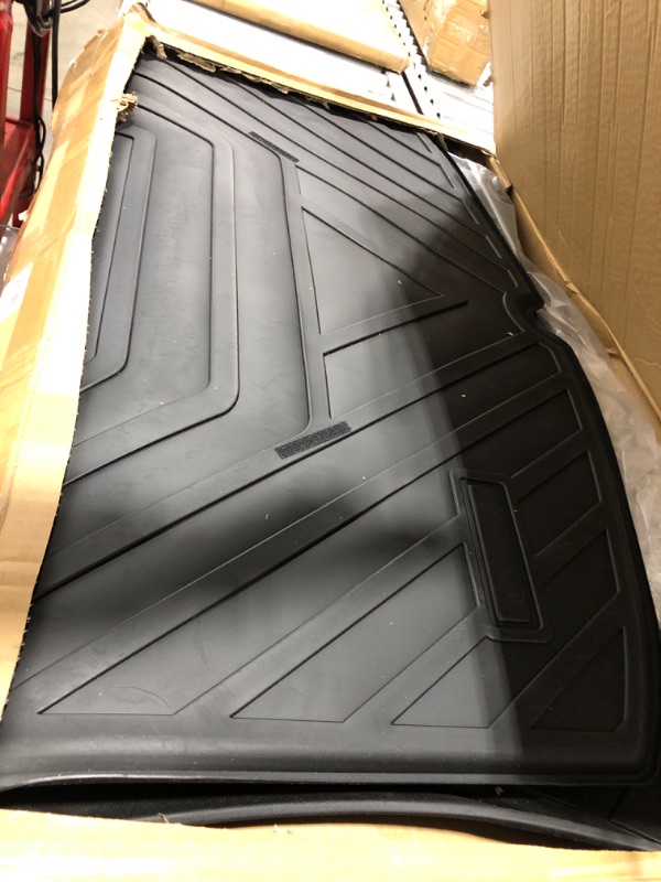 Photo 2 of Xipoo Fit Tesla Model Y Trunk Mat Floor Mats Cargo Mat Cargo Liner for 2020 2021 2022 Tesla Model Y Accessories (Four Trunk Mats + Floor Mats)