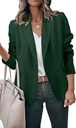 Photo 1 of ZDLONG Women's Casual Lightweight Blazer Jacket Suits Lapel Long Sleeve for Daily/Work, Size Small