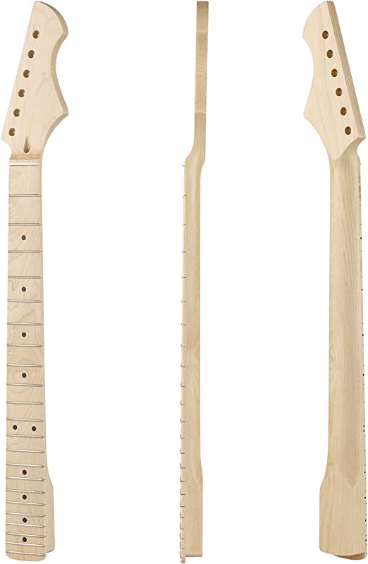 Photo 1 of 27FT Electric Guitar Neck Maple Natural Matte Unpainted Cow Bone Nut