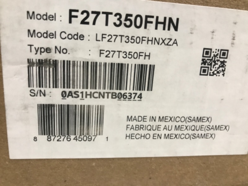 Photo 1 of SAMSUNG T35F Series 27-Inch FHD 1080p Computer Monitor, 75Hz, IPS Panel, HDMI, VGA (D-Sub), 3-Sided Border-Less, FreeSync (LF27T350FHNXZA)
