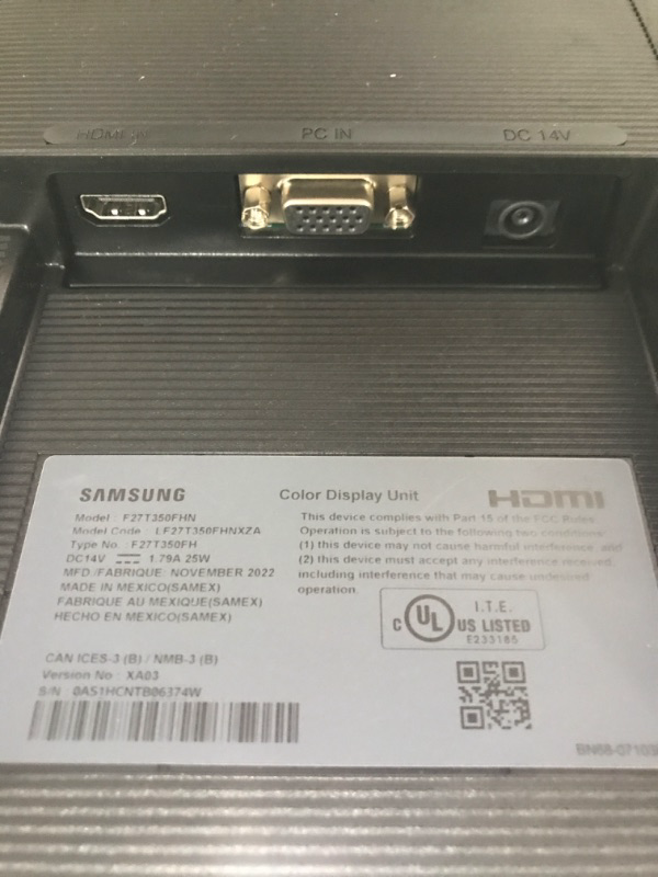 Photo 1 of SAMSUNG T35F Series 27-Inch FHD 1080p Computer Monitor, 75Hz, IPS Panel, HDMI, VGA (D-Sub), 3-Sided Border-Less, FreeSync (LF27T350FHNXZA)