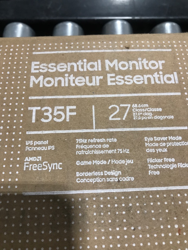 Photo 1 of SAMSUNG T35F Series 27-Inch FHD 1080p Computer Monitor, 75Hz, IPS Panel, HDMI, VGA (D-Sub), 3-Sided Border-Less, FreeSync (LF27T350FHNXZA)