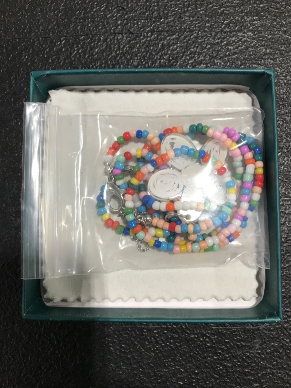 Photo 1 of Buleens Seed Beaded Necklace Set For Women Summer Colorful Bead Necklaces Girls Beach Rainbow Smiley Face Bohemian Choker Flower Sea Sunflower Beads Daisy Multicolor Party 90s Clear Stackable Western Trendy Cute Aesthetic Fun Jewelry Simple Indie Womens T