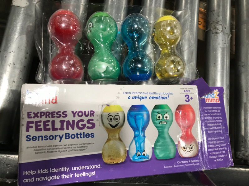 Photo 2 of hand2mind Express Your Feelings Sensory Bottles, Calm Down Corner Essentials, Sensory Toys for Sensory Play, Play Therapy Toys, Calming Toys for Kids with Anxiety, Mindfulness Toys (Set of 4)