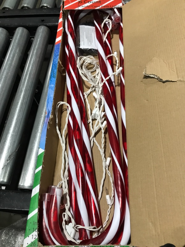 Photo 1 of 26" Christmas Candy Cane Pathway Markers Lights, Set of 6 Pack Christmas Outdoor Decorations Candy Cane Lights for Yard Patio Garden Walkway Indoor Décor Driveway Landscape Path Way Festival Holiday Red 6 PACK