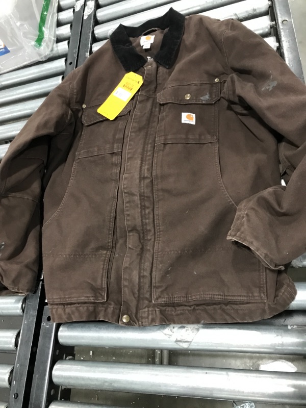 Photo 2 of Carhartt Men's Full Swing Relaxed Fit Washed Duck Insulated Traditional Coat Large Dark Brown